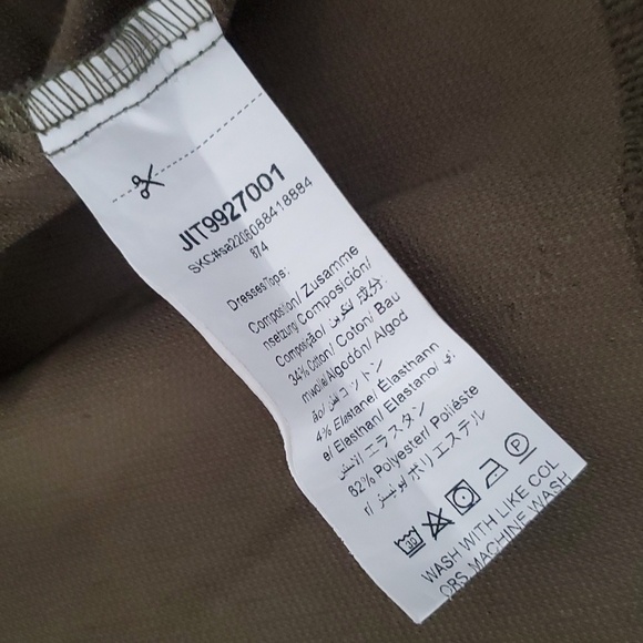 Shein Olive Green Corduroy Overall Button Up Womens Dress XL - Picture 6 of 9